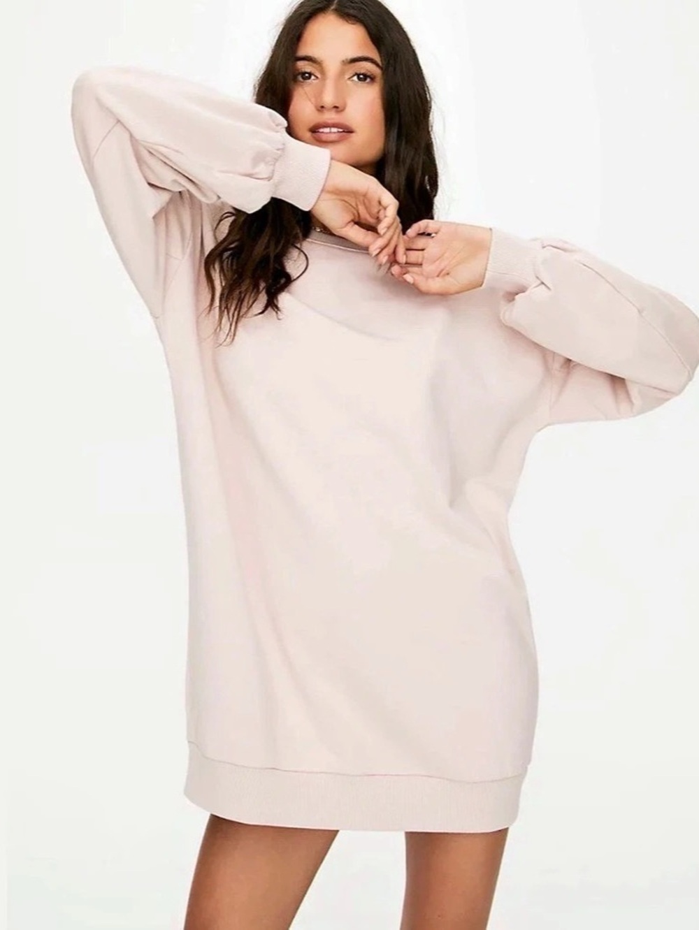 ARITZIA Babaton Angelica Fleece Oversized Sweater Dress - BLUSH PINK | MEDIUM